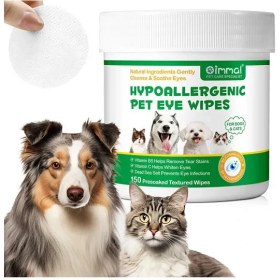 تصویر پد تمیزکننده چشم سگ و گربه 150 عددی اویمال 