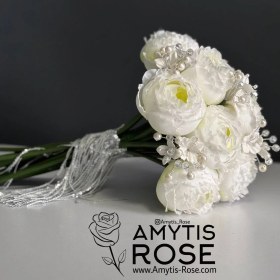 تصویر دسته گل عروس مدل 602# پیونی 