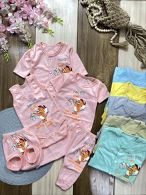 تصویر لباس نوزادی پنج تیکه نخی جری 