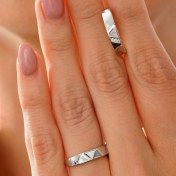 تصویر حلقه ست نقره مدل 2215 انگشتر ازدواج 