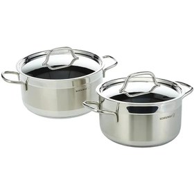 تصویر سرویس قابلمه درب استیل کرکماز ترکیه مدل Alfa A1660 Türkiye Kerkmaz steel pot service, model Alfa A1660