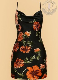 تصویر لباس خواب زنانه ساتن گلدار کد 2029 سایز L و XL 