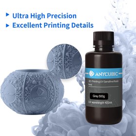 تصویر رزین رنگ خاکستری 500 گرمی ANYCUBIC 3D Printer Resin - ارسال 20 روز کاری 