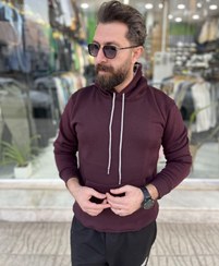 تصویر هودی بیسیک سه نخ - زرشکی تیره / L 