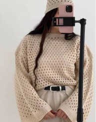 تصویر کراپ بافت زنبوری - کرمی 