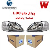 تصویر چراغ جلو فن آوران پرتو الوند مناسب برای ال نود L90 بسته دوعددی موتور دار 