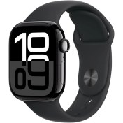 تصویر ساعت اپل سری 10 بدنه آلومینیومی نقره ای و بند اسپرت آبی 42 میلیمتر Apple Watch Series 10 Silver Aluminum Case with Denim Sport Band 42mm