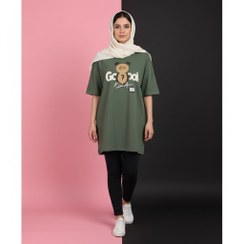 تصویر تی‌شرت لانگ آستین کوتاه زنانه مدل تدی AM029 