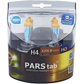 تصویر لامپ خودرو پارس تاب مدل H4 P43T Gold 12V100W90W بسته دو عددی 