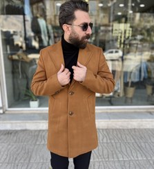 تصویر پالتو مردانه فوتر کوبیده - شتری / 48 
