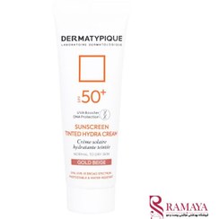 تصویر ضد آفتاب رنگی بژطلایی پوست خشک SPF50 درماتیپیک حجم ۵۰ میلی لیتر 