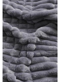 تصویر ست پتو دوتکه مدرن خطی سه‌تکه رنگ خاکستری تیره برند merinos Modern Line 3 Piece Double Blanket Set Dark Grey