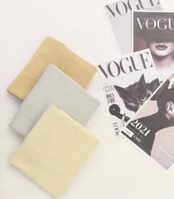 تصویر شال نخ کتان دور ریش - كرمى 