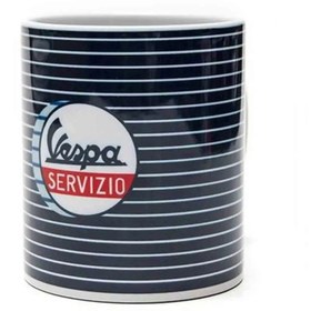 تصویر ماگ سرامیکی اورجینال وسپا ایتالیا Vespa Servzio MUG Striped 