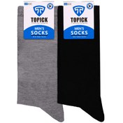 تصویر جوراب ساق بلند مردانه تاپیک مدل دیابتی نانو ضدبو بسته 2 عددی فری سایز 