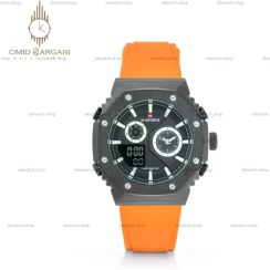 تصویر ساعت مچی دوزمانه (عقربه ای و دیجیتالی ) اورجینال نیویفورس بند سیلیکونی مدل NF921G - نارنجی Dual time wristwatch (hand and digital) original Nuiforce silicone strap model NF921G