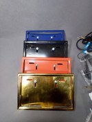 تصویر قاب پلاک فلزی موتورسیکلت مدل Metal طلایی 