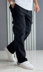 تصویر شلوار کارگو بگ کتان - رنگ دمپا گتر دار