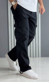 تصویر شلوار کارگو بگ کتان - رنگ دمپا گتر دار