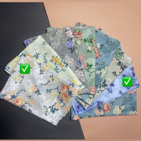 تصویر شال حریر - آبی 