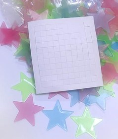 تصویر ستاره شب تاب برچسب دار مناسب اتاق کودک چندرنگ بسته100عددی اقتصادی 