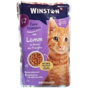 تصویر پوچ گربه وینستون با طعم گوشت بره وزن 100 گرم Winston cat food lamb flavor 100 grams