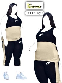 تصویر تاپ شلوارک بیگ سایز ورزشی زنانه Nike کد 0015 Nike womens big size sports shorts top set code 0015