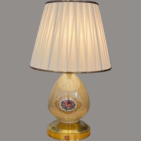 تصویر آباژور رومیزی کرم‌ طلایی nhroz286 Beige Golden Table Lamp No.286