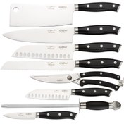 تصویر سرویس چاقو آشپزخانه 8 پارچه مشکی جی فی نی Giffini مدل G-01 