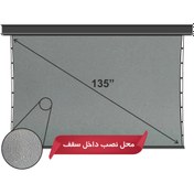 تصویر پرده پروژکتور برقی 135 اینچ توسقفی ALR (بدون حاشیه) 