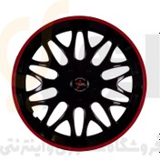 تصویر قالپاق سناتور سفید دور قرمز تک عددی سایز 13 ‏white senator wheel cover