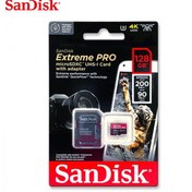 تصویر کارت حافظه میکرو اس دی سن دیسک مدل اکستریم پرو با ظرفیت 128 گیگابایت SanDisk Extreme Pro 128GB 200MB/s microSDXC UHS-I