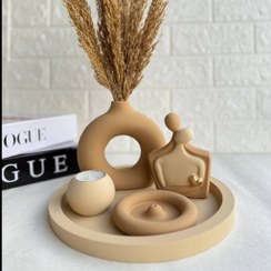 تصویر ست دکوری رومیزی / جلومبلی/ کنسول مدل < ارغوان > 