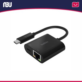 تصویر مبدل 1 به 2 USB-C به USB-C و اترنت بلکین مدل INC001bt 