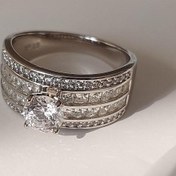 تصویر انگشتر تک نگین پهن 