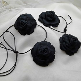 تصویر ست چوکر گل رز مشکی 