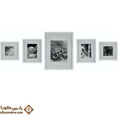 تصویر قاب عکس دکوراتیو 5 عددی مدل DT52P سفید 