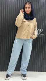 تصویر شلوار جین نیم بگ کد 23 