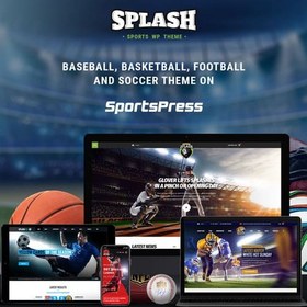 تصویر قالب ورزشی وردپرس برای بسکتبال، فوتبال و باشگاه بیسبال | Splash Sport 