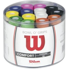 تصویر اورگریپ راکت تنیس ویلسون Wilson Bowl O Grips بسته 60 عددی رنگارنگ 