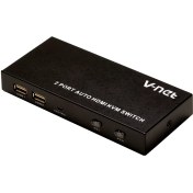 تصویر KVM سوئیچ 2پورت اتومات HDMI -USB برند VNET همراه با کابل 