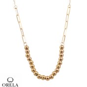 تصویر گردنبند طلا ۱۸ عیار گوی و هرمس لوکس 