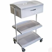 تصویر ترالی پزشکی ۳ طبقه یک کشو 