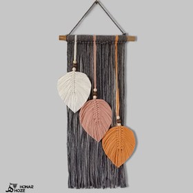 تصویر دیوارکوب مکرومه برگ رنگی مدل سایان|macrame wall hanging D06 