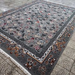 تصویر فرش 500 شانه طرح جانان سایز ۱۲ متر تراکم ۱۵۰۰ مشکی 