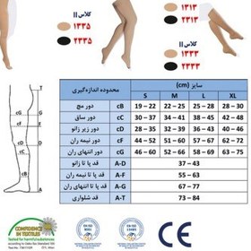 تصویر جوراب واریس تا ران AG جلو بسته رنگ مشکی (کلاس یک 2312) 