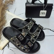 تصویر اسلیپر دو سگک گلدوزی هرمزی 