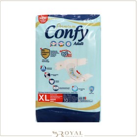 تصویر پوشینه بزرگسال سایز ایکس لارج کانفی 10 عددی ا Confy Adult Diaper Xlarge 10Pcs Confy Adult Diaper Xlarge 10Pcs