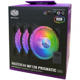 تصویر فن کیس کولر مستر Cooler Master MasterFan MF120 Prismatic ARGB 12*12 بسته 3 عددی Cooler Master MasterFan MF120 Prismatic ARGB 12*12 3IN1 Case Fan