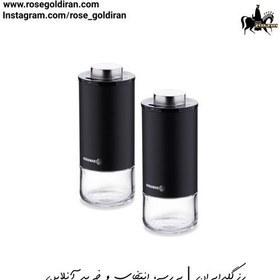 تصویر نمک و فلفل پاش کرکماز مدل استورا پلاس (مشکی - 2 پارچه) Korkmaz Stora Plus Black Salt and Pepper Shaker Set 100 ml